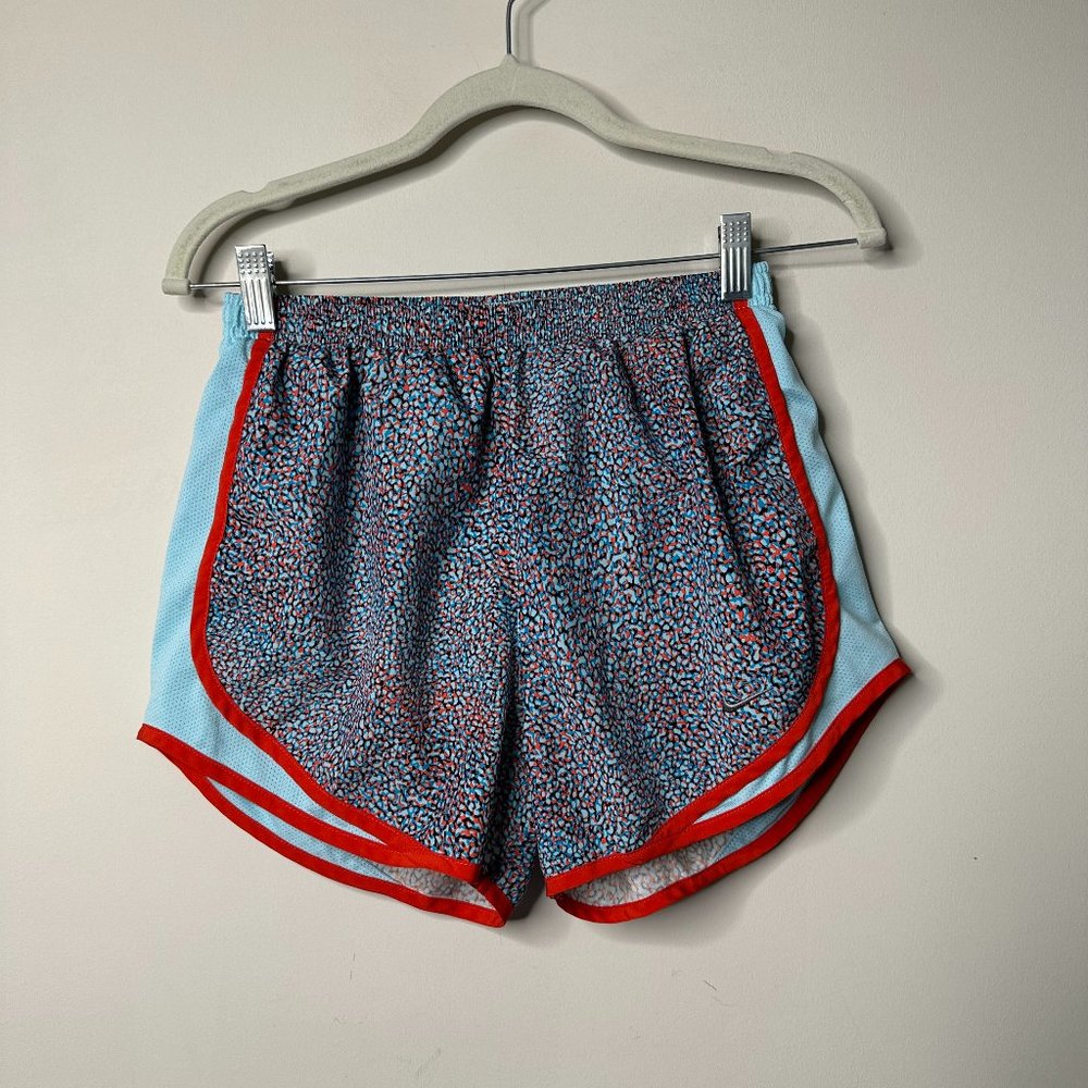 Nike Dri-Fit Lined Running Shorts Blue/Red Women's Small